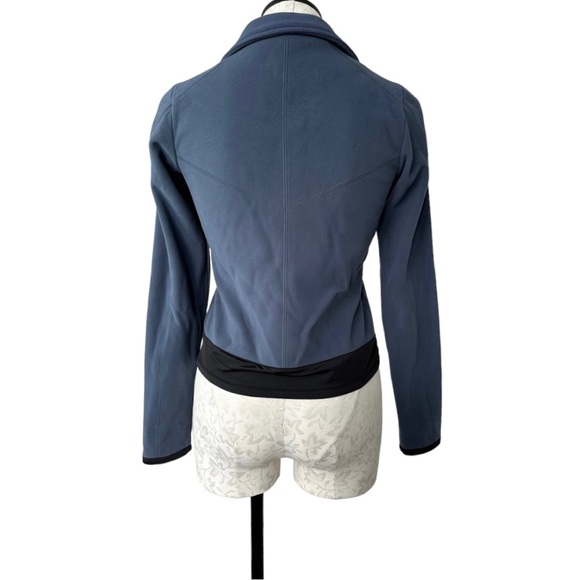 Erin Snow Fleece Full Zip Jacket Slate Blue Zip Pockets Size Small - Picture 3 of 11